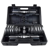 Huitich adjustable iron dumbbell set 30kg in black carrying case with chrome handles